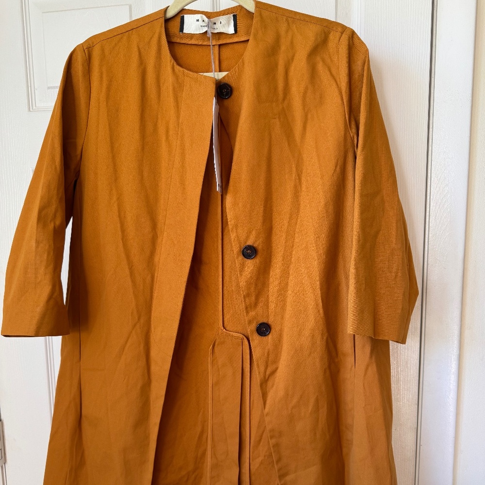 Marni Popeline Duster Coat NWT Size 38 Made in Italy